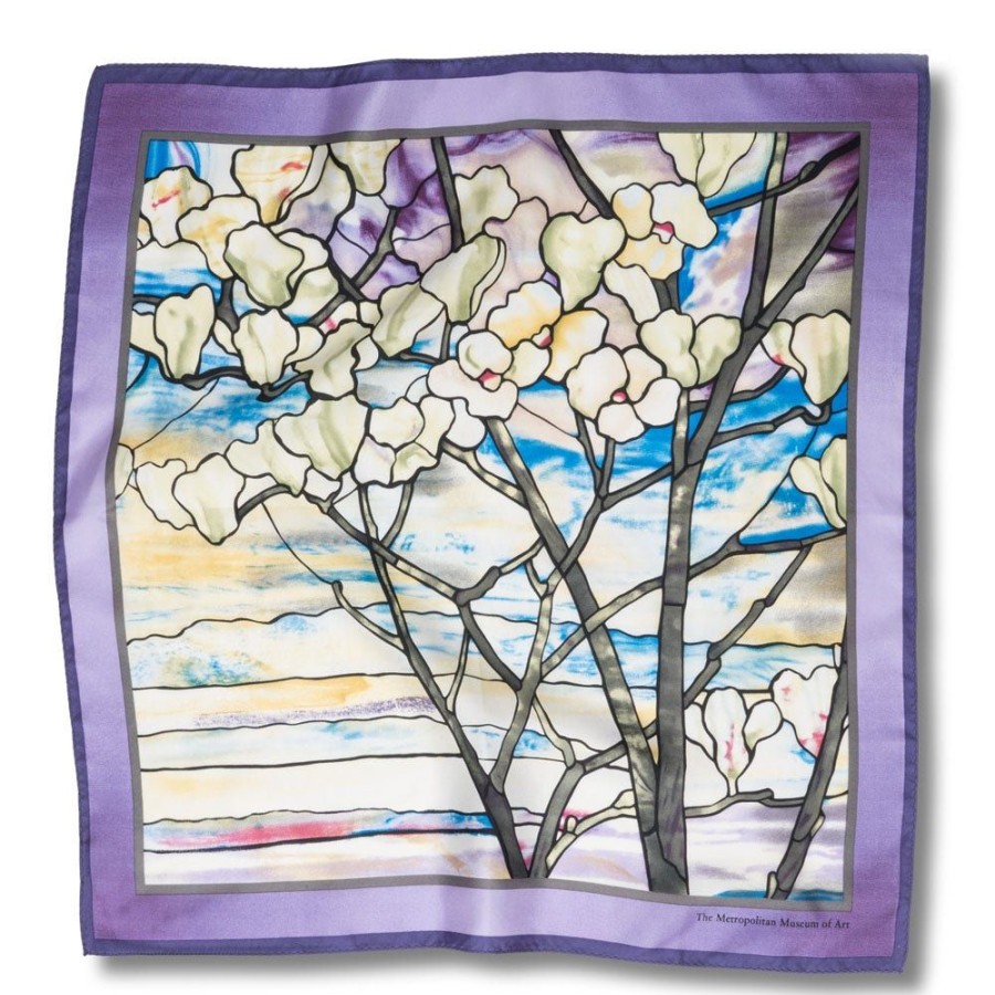 Clothing & Accessories The Metropolitan Museum of Art  | Louis C. Tiffany Magnolias And Irises Silk Neckerchief